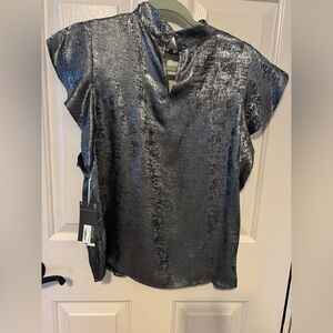 Worthington Metallic Silver Women's Blouse